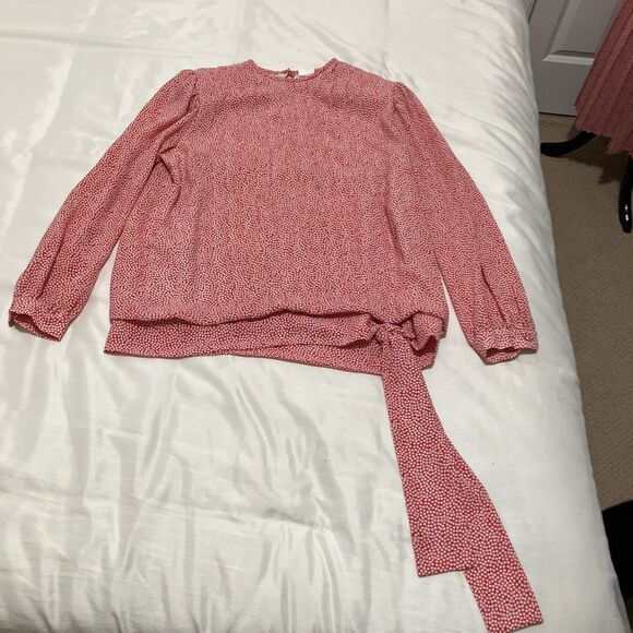 Vintage 70s Drop Waist Skirt Suit Pleated Red White In The Mood Sz 10 Retro - Picture 4 of 11